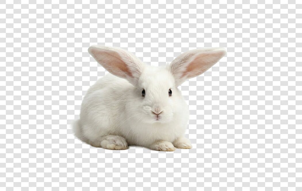 Foto Recortada Coelho Branco Páscoa PNG Fundo Transparente