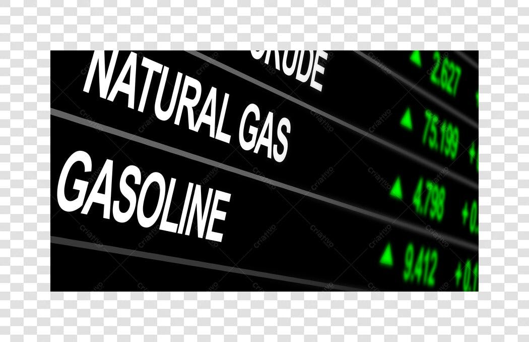 Foto Recortada Painel Cotações Gás Natural Gasolina PNG Fundo Transparente