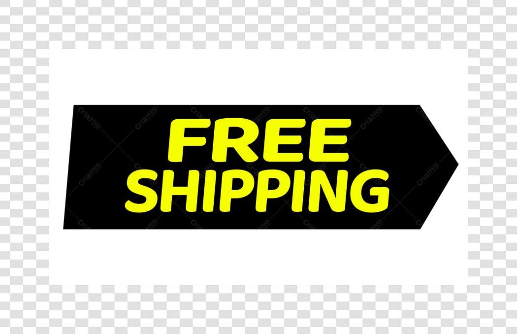 Elemento Decorativo Free Shipping Entrega Grátis PNG Fundo Transparente