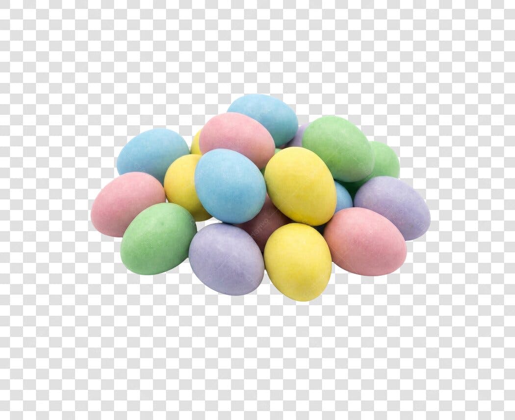 Foto Recortada Ovos de Páscoa Coloridos PNG Fundo Transparente