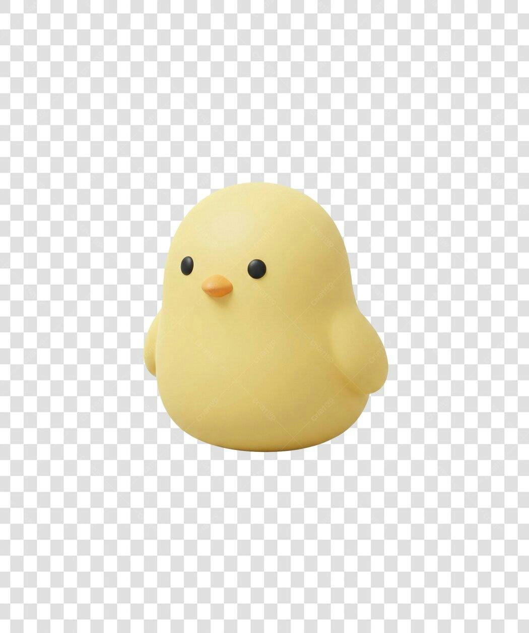Elemento 3D Pintinho Amarelo Fofo Páscoa PNG Fundo Transparente