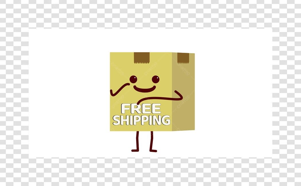 Ilustração Caixa Frete Grátis Delivery PNG Fundo Transparente