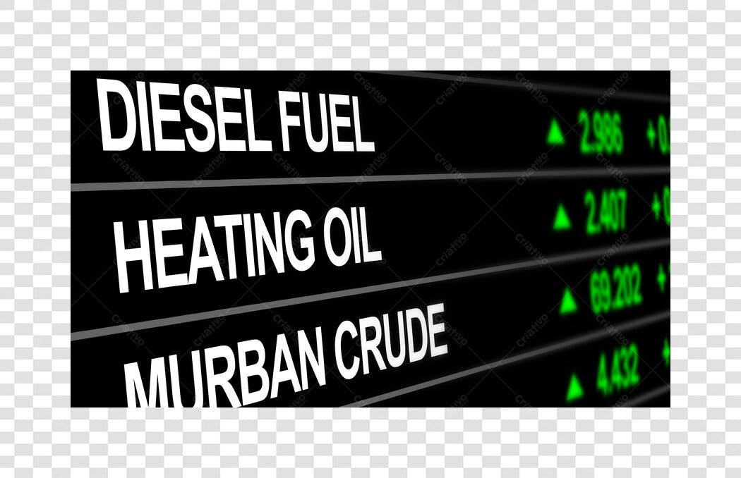 Foto Recortada Painel Cotação Petróleo Diesel PNG Fundo Transparente