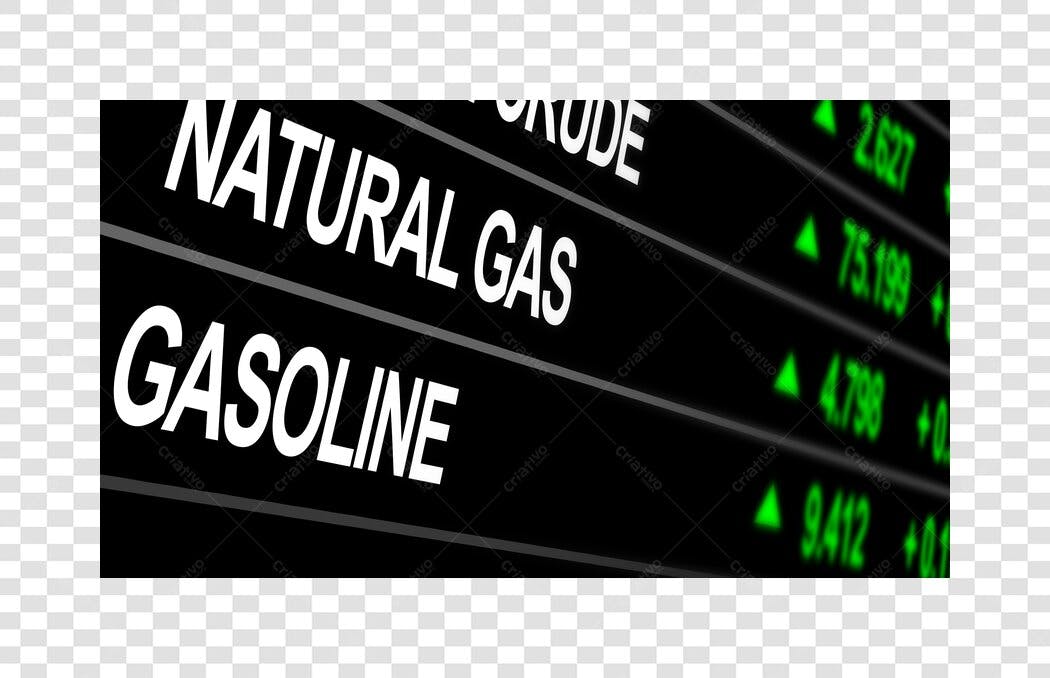 Foto Recortada Painel Cotação Gás Natural Gasolina PNG Fundo Transparente