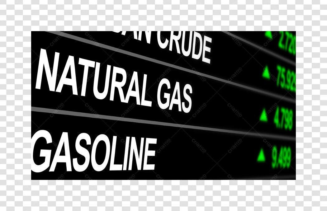 Foto Recortada Painel Cotação Gás Natural Gasolina PNG Fundo Transparente