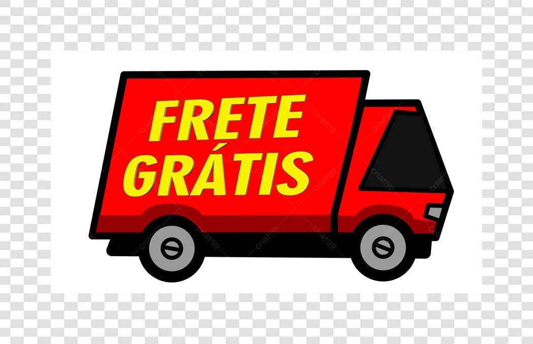 Clipart Caminhão Frete Grátis Vermelho PNG Fundo Transparente