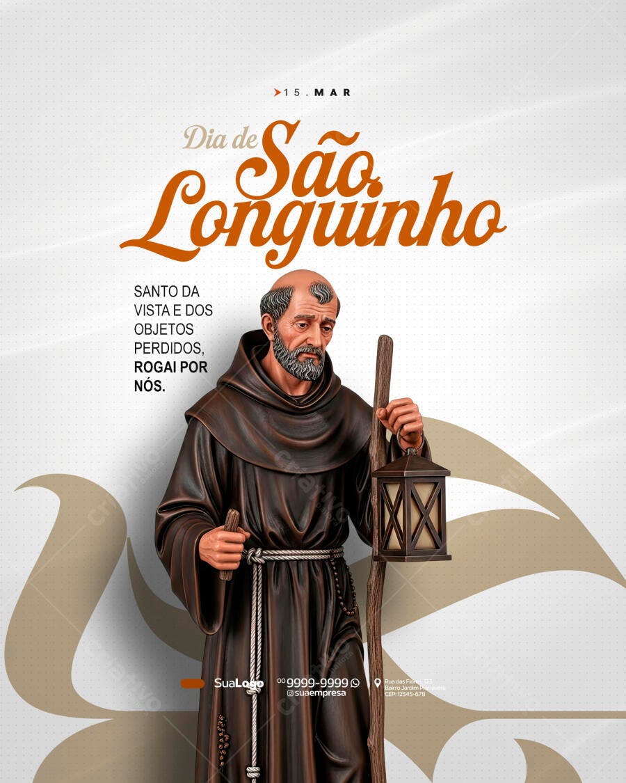Post Dia de São Longuinho 15 de Março PSD Editável