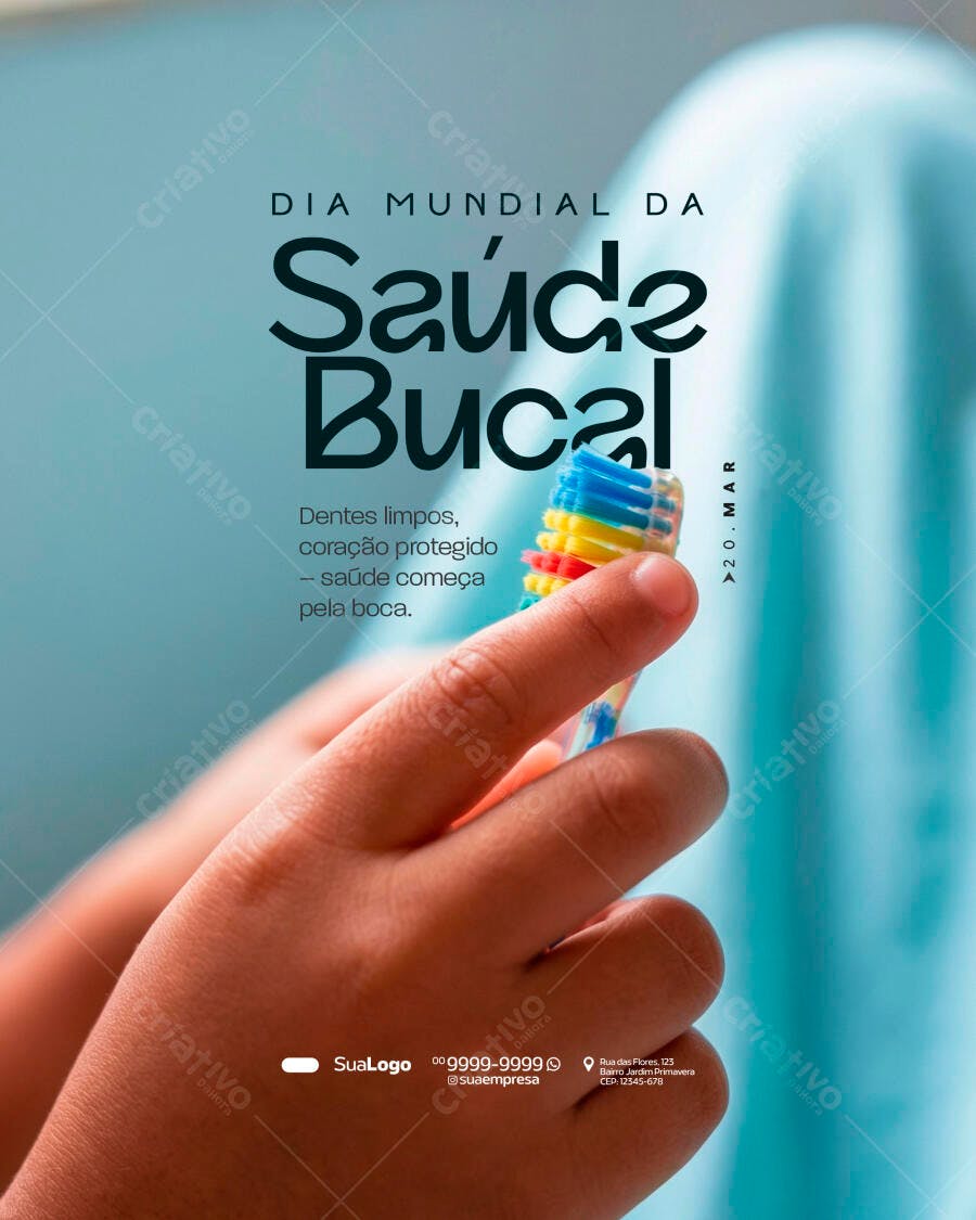 Post Instagram Dia Mundial Saúde Bucal Odontologia PSD Editável