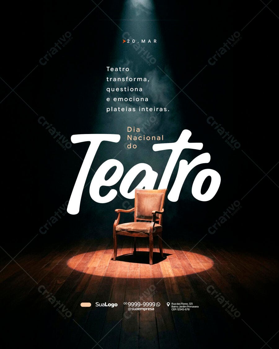 Post Dia Nacional do Teatro 20 Março PSD Editável