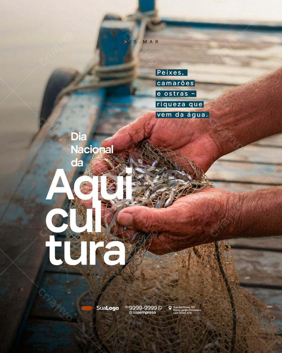 Post Dia Nacional da Aquicultura PSD Editável