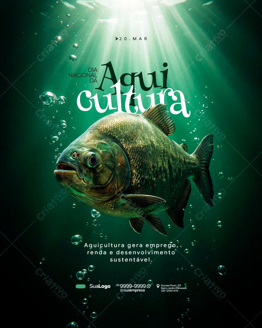 Post Dia Nacional da Aquicultura 20 Março PSD Editável