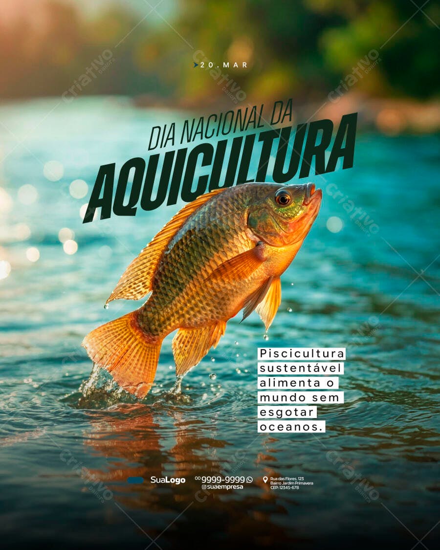 Post Dia Nacional da Aquicultura 20 Março PSD Editável