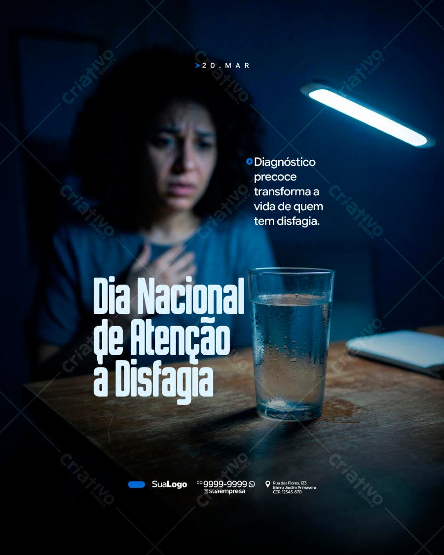 Post Instagram Dia Nacional Disfagia Saúde PSD Editável