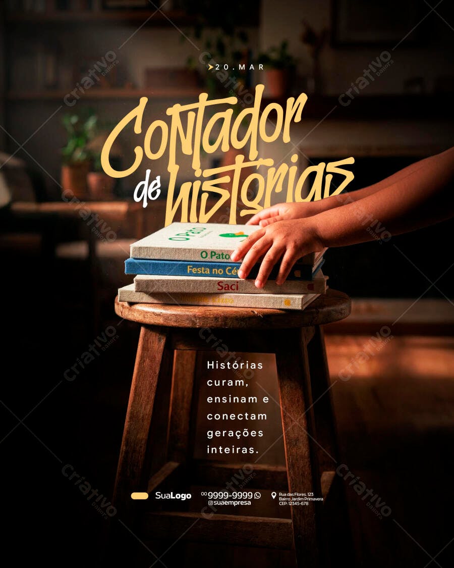Post Instagram Contador de Histórias PSD Editável