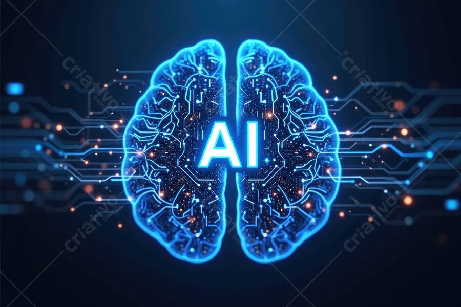 Cérebro Digital Inteligência Artificial AI Tecnologia