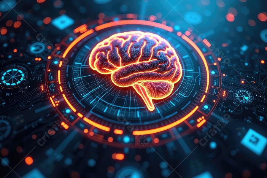 Foto Cérebro Humano Digital Inteligência Artificial Tecnologia