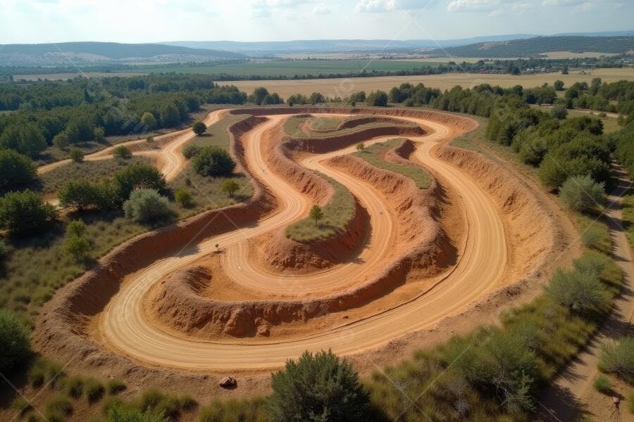 Foto Pista de Motocross Terra Batida Vista Aérea
