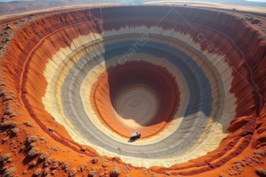 Foto Mina de Mineração a Céu Aberto Gigante Aérea