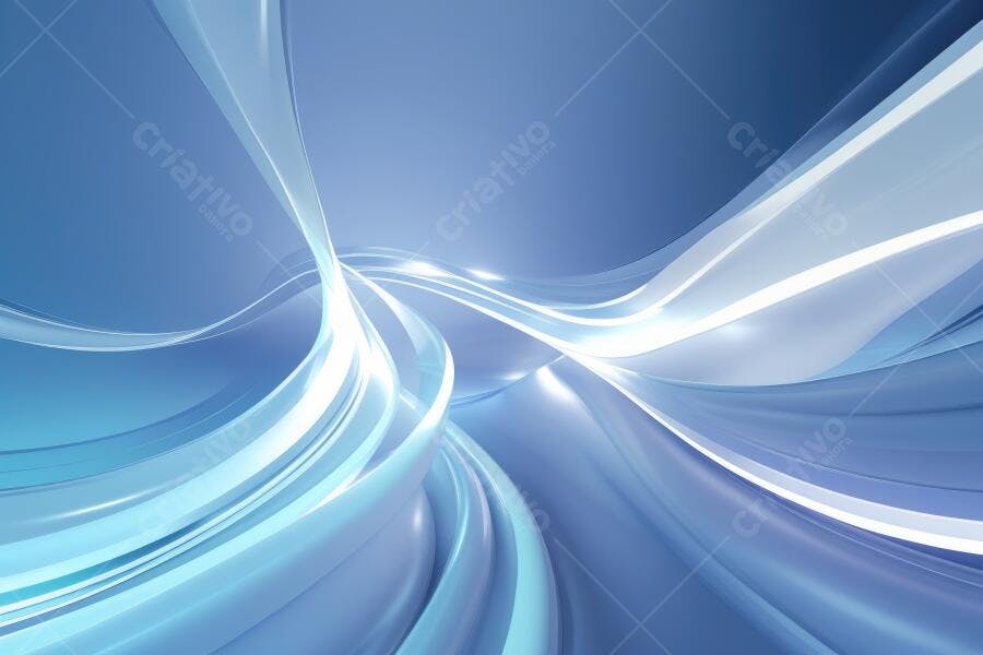 Fundo Abstrato Azul Ondas Brilhantes Tecnologia Moderna
