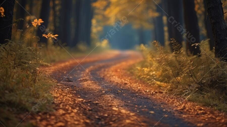 Foto Estrada Floresta Outono Folhas Secas Caminho Natureza