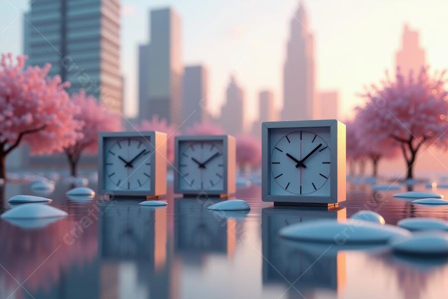 Foto Relógios Despertadores Cidade Flores Cerejeira Rosa