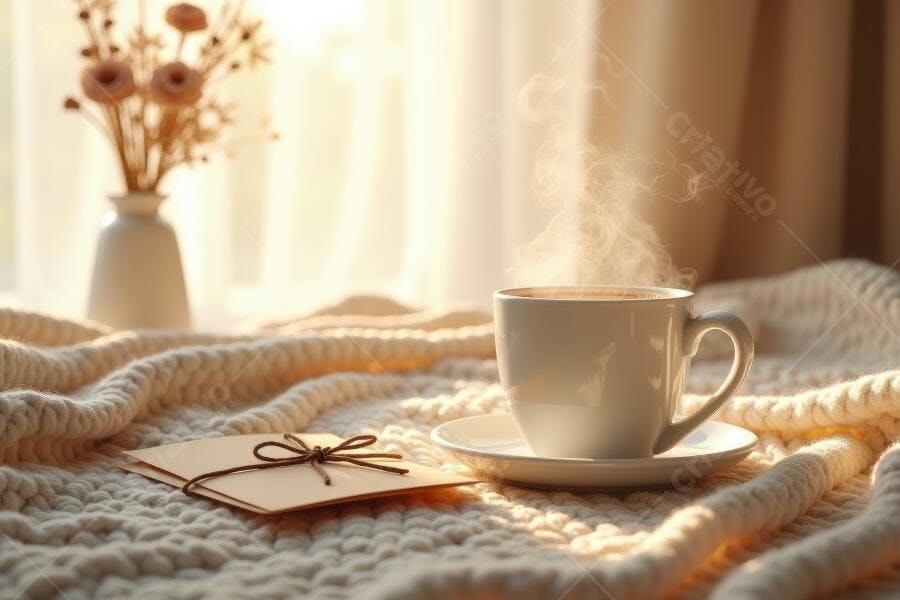 Foto Xícara de Café Quente Vapor Manhã Aconchegante
