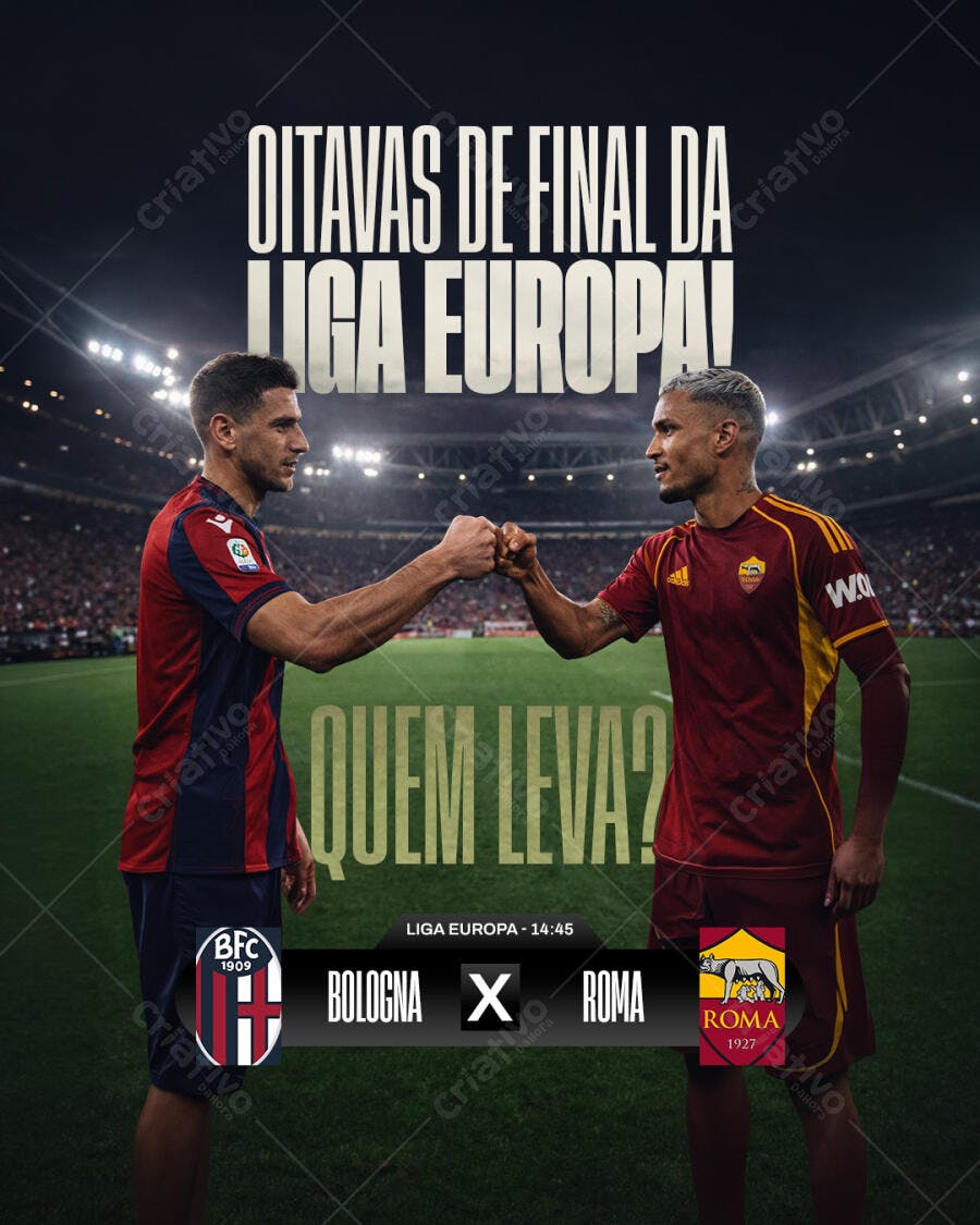 Post Instagram Liga Europa Futebol PSD Editável