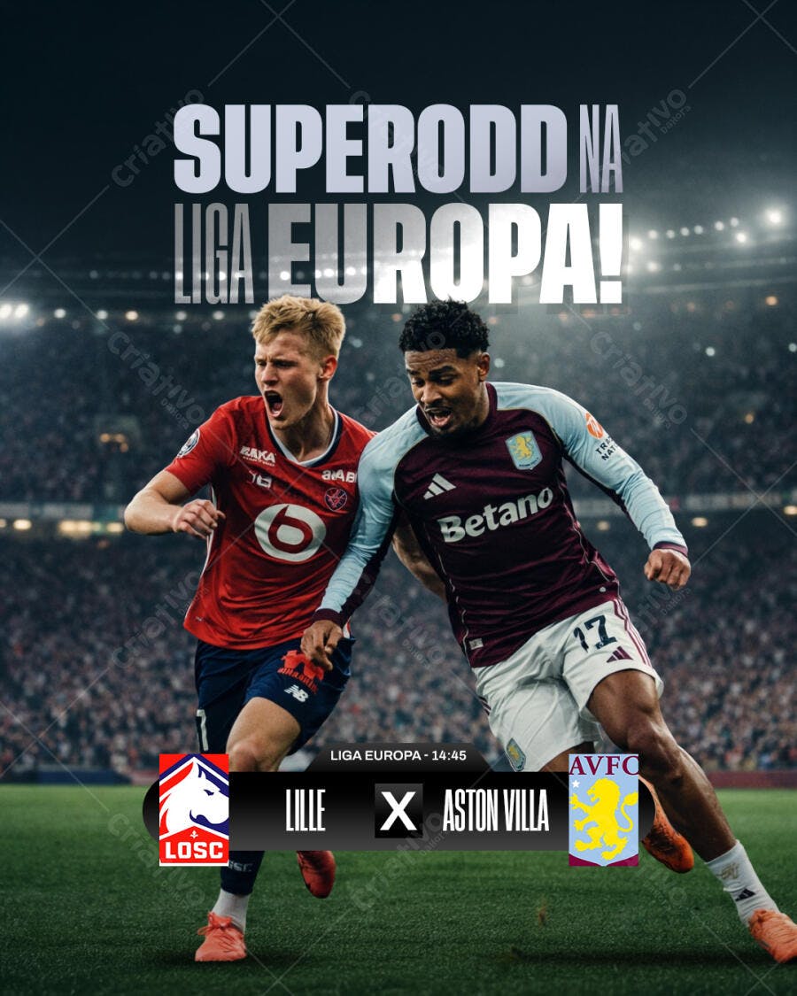 Post Instagram Superodd Liga Europa Futebol PSD Editável
