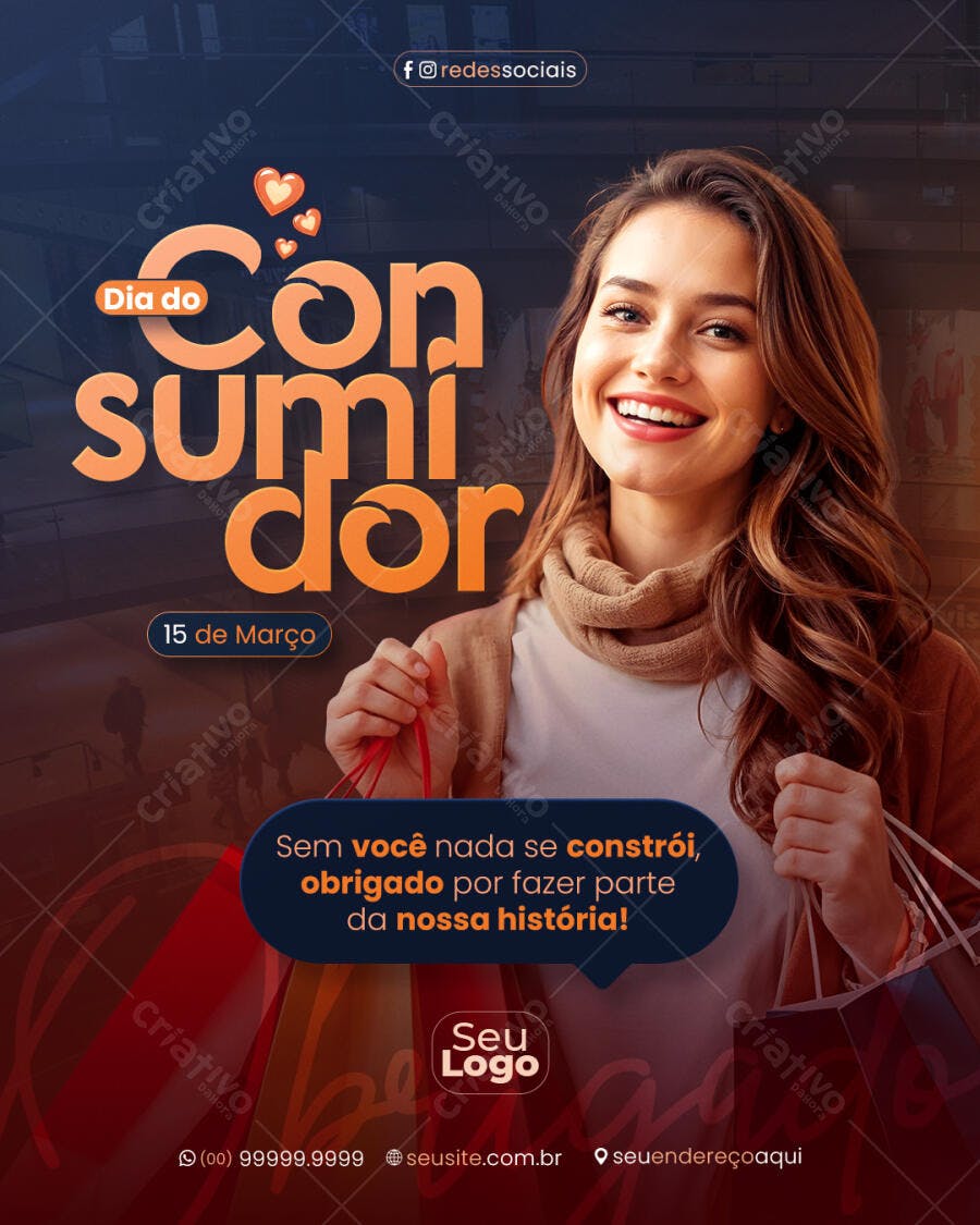 Post Dia do Consumidor 15 de Março Loja Varejo PSD Editável