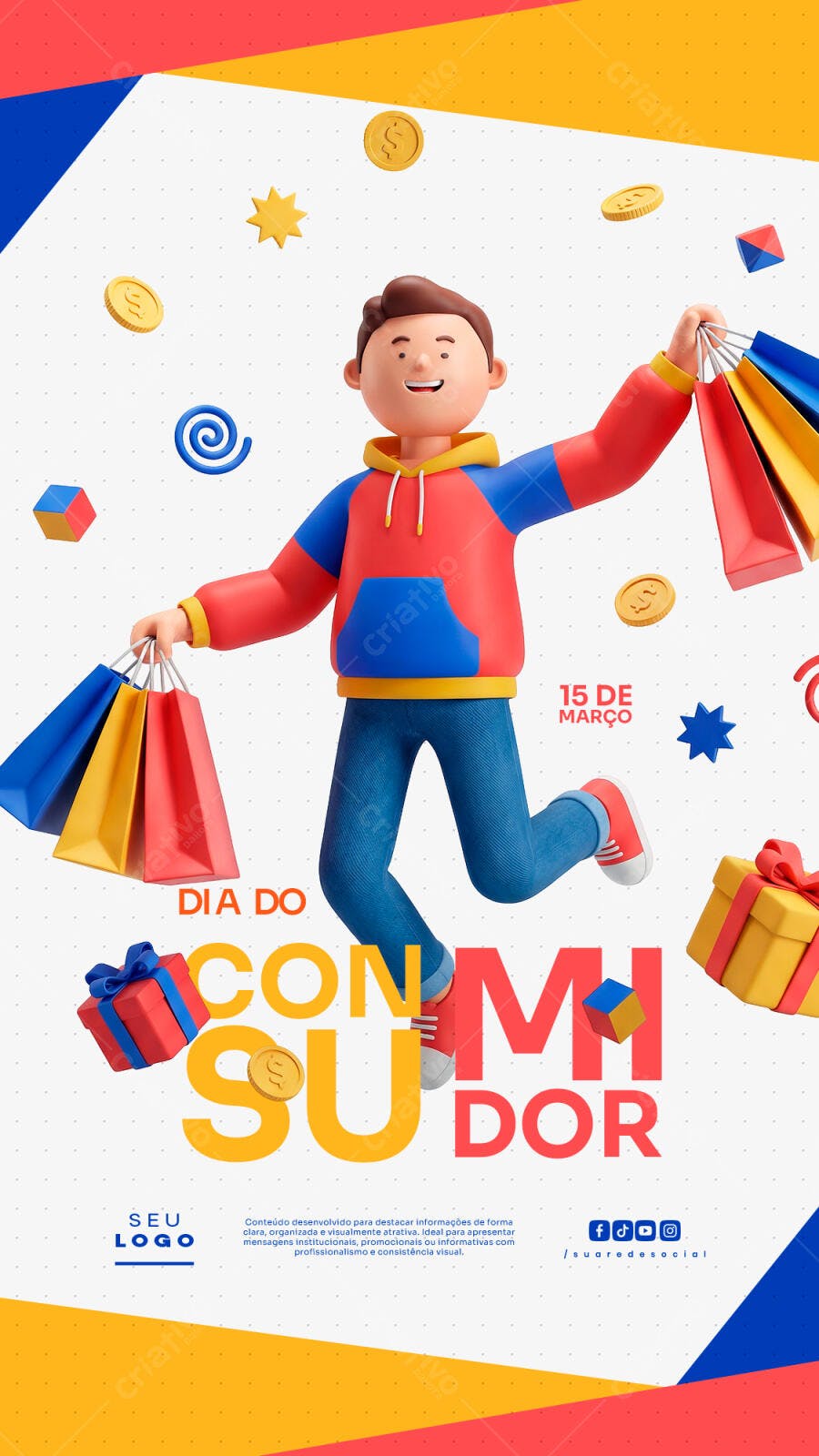 Post Instagram Dia do Consumidor 15 de Março PSD Editável