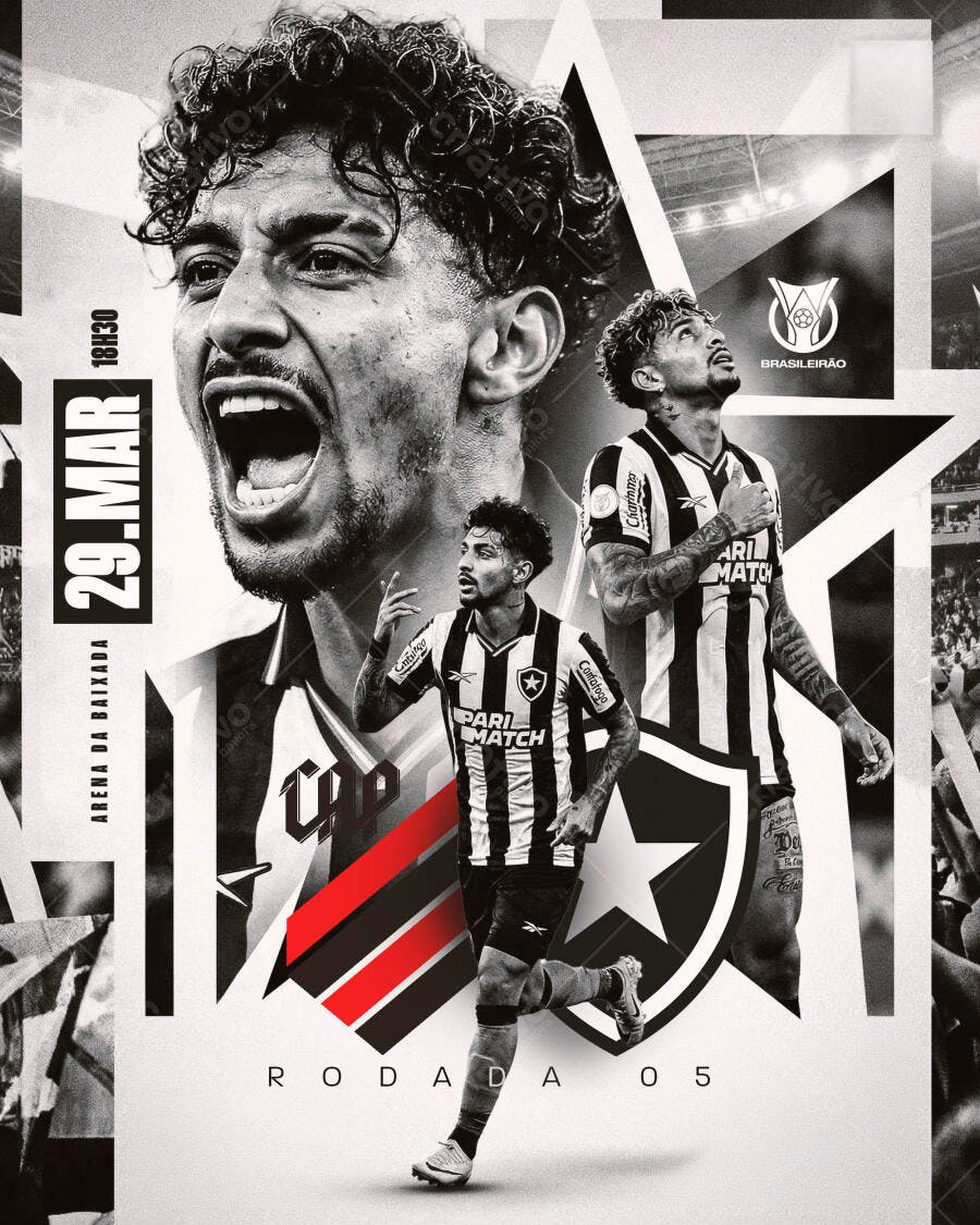 Post Instagram Futebol Botafogo Rodada PSD Editável