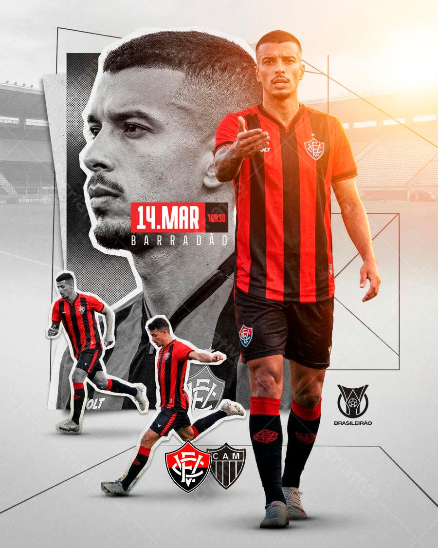Post Instagram Futebol Campeonato Barradão PSD Editável