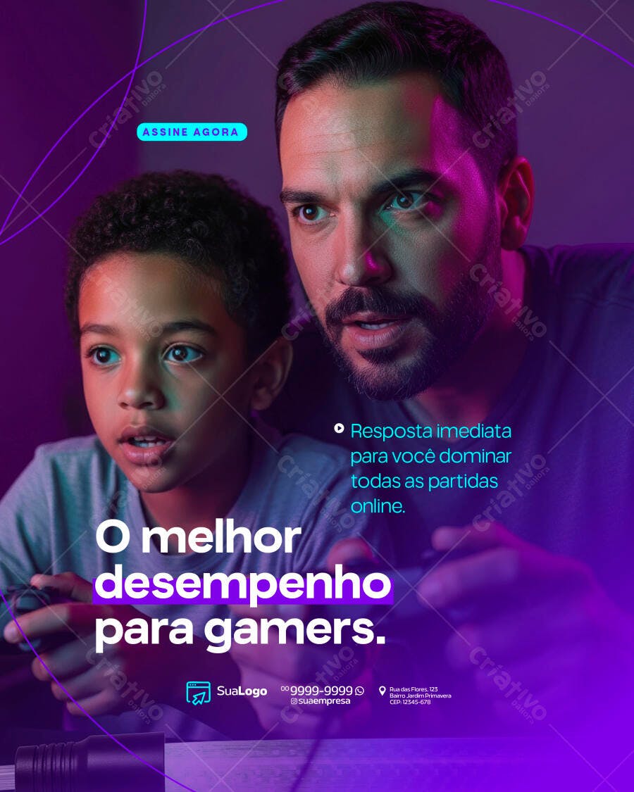 Post Instagram Gamers Performance Plataforma Jogos PSD Editável