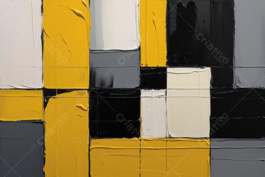 Foto Abstrata Blocos Amarelos Brancos Pretos Textura Tinta