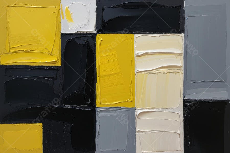 Textura Tinta Óleo Amarela Branca Cinza Abstrata