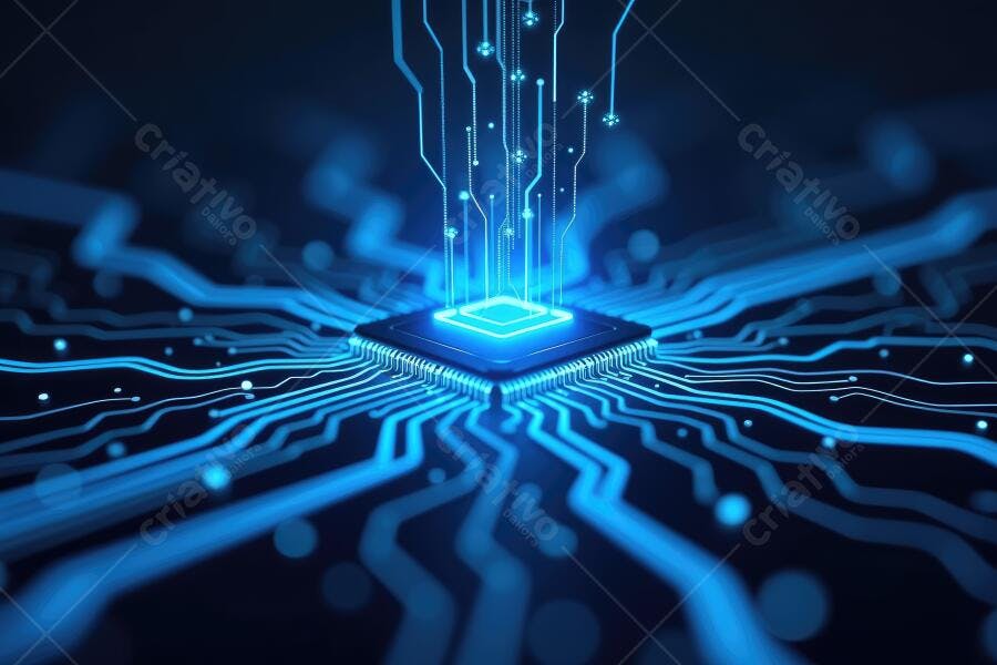 Foto Placa de Circuito Processador Computador Tecnologia Digital