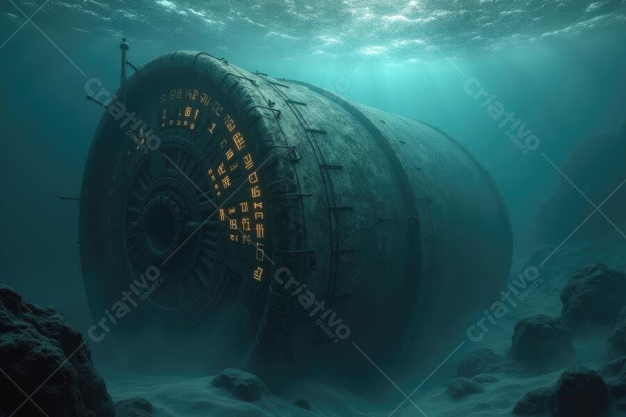 Foto Submarino Naufragado Fundo do Mar Misterioso