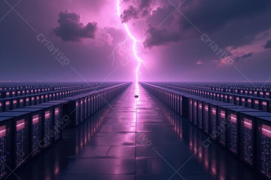 Foto Raio Roxo Data Center Servidores Tecnologia Nuvem