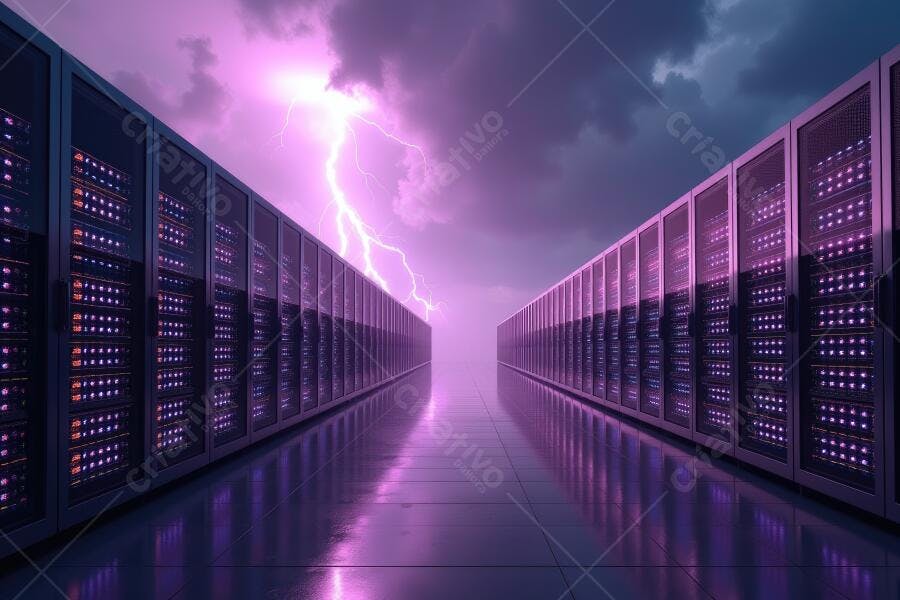 Foto Centro de Dados Servidores Data Center Raio Nuvem