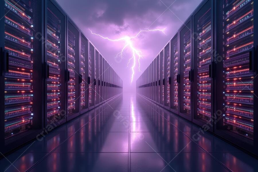 Foto Centro de Dados Raio Nuvem Tempestade Tecnologia