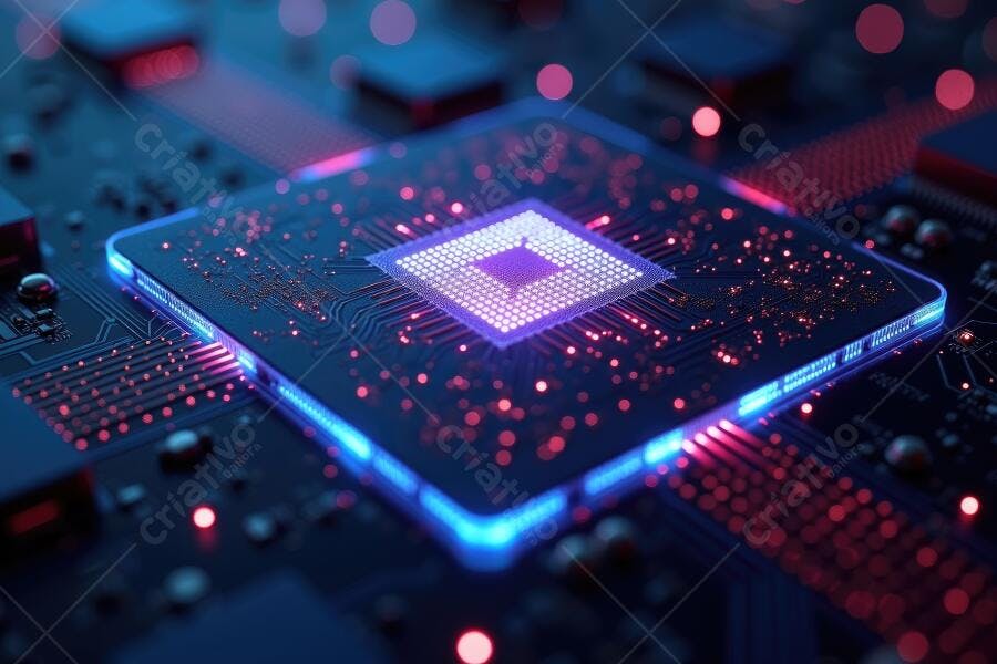 Foto Microchip Processador Placa Mãe Tecnologia Digital