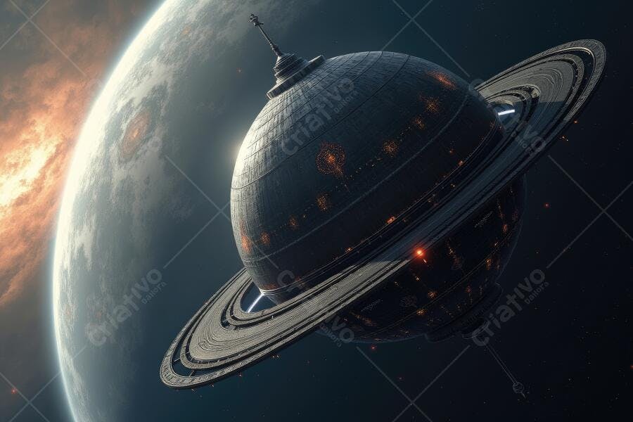 Foto Planeta Anel Futurista Espacial Ficção Científica