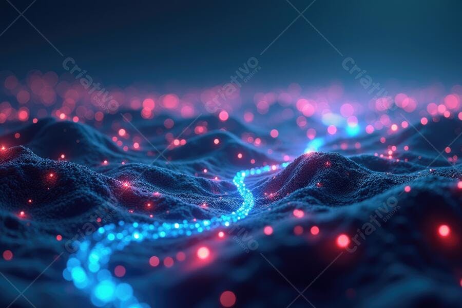 Foto Abstrata Conexão Digital Rede de Dados Tecnologia