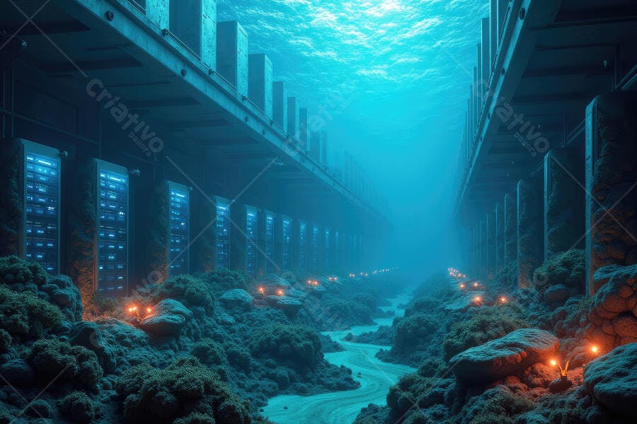 Foto Data Center Subaquático Servidores Tecnologia Imersiva