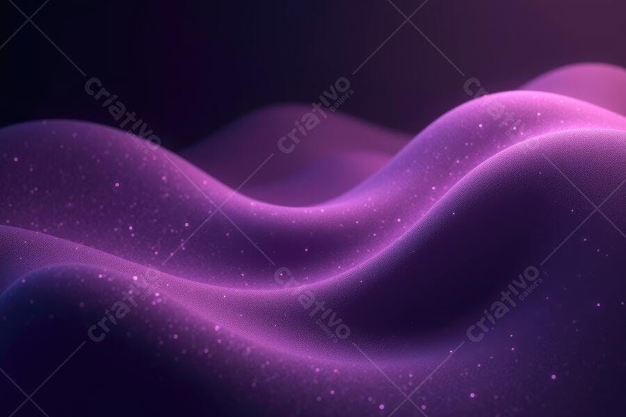 Foto Abstrata Ondas Roxas Brilho Partículas Fundo Escuro