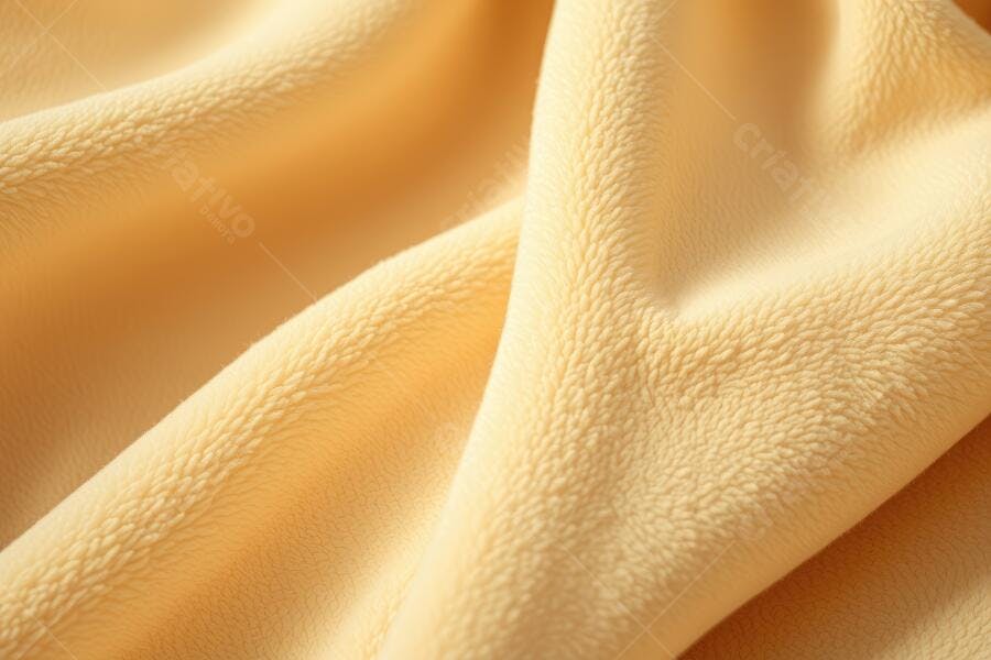 Foto Textura Tecido Fleece Amarelo Macio Confortável