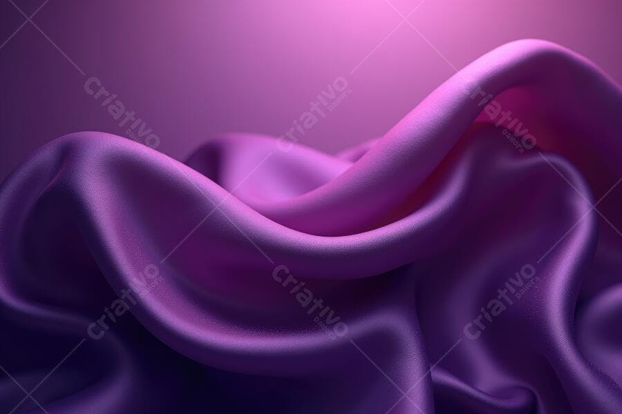 Foto Tecido de Seda Roxo Abstrato com Ondas e Dobras