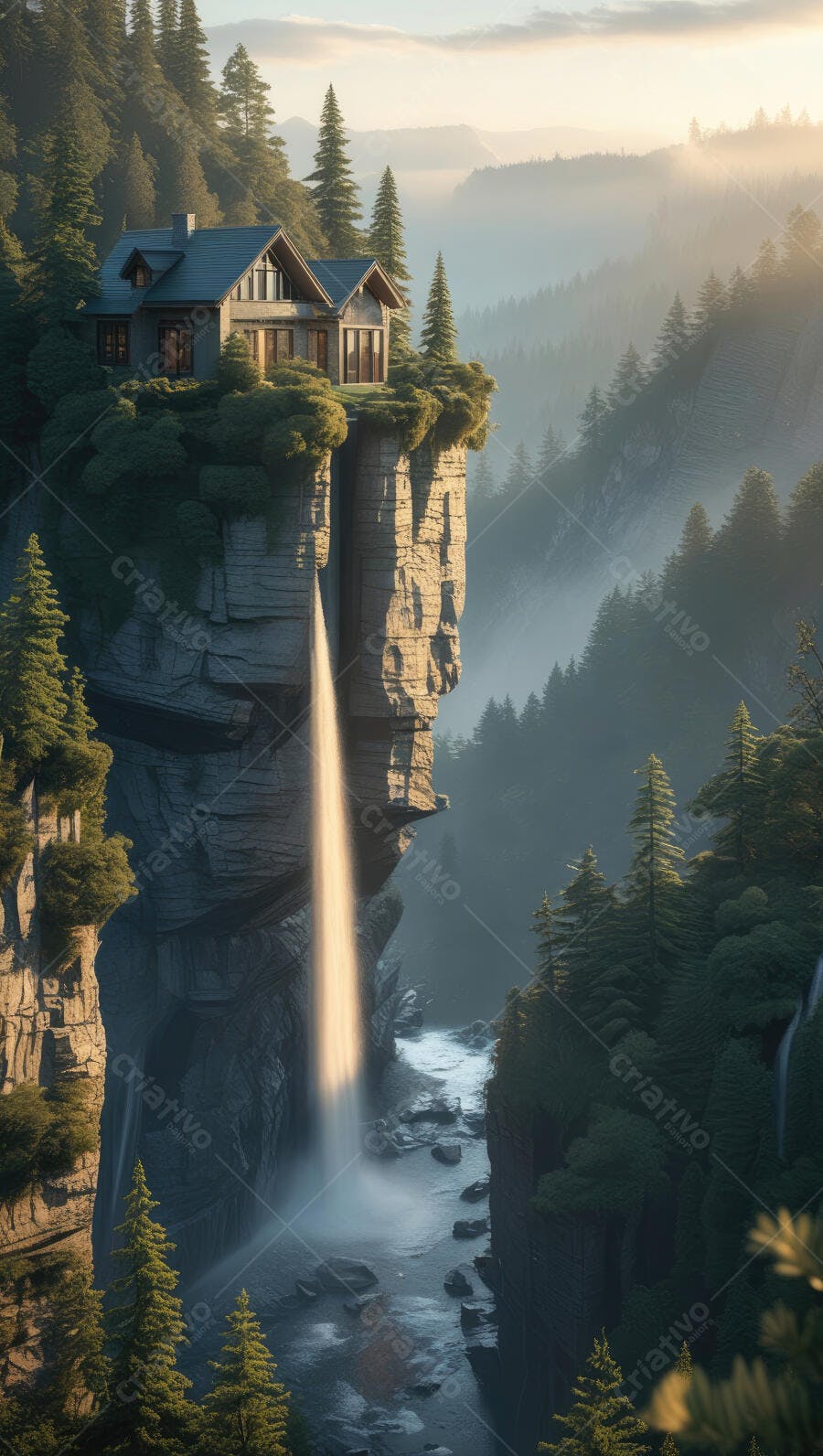 Foto Casa na Montanha com Cachoeira e Floresta Nevoeiro