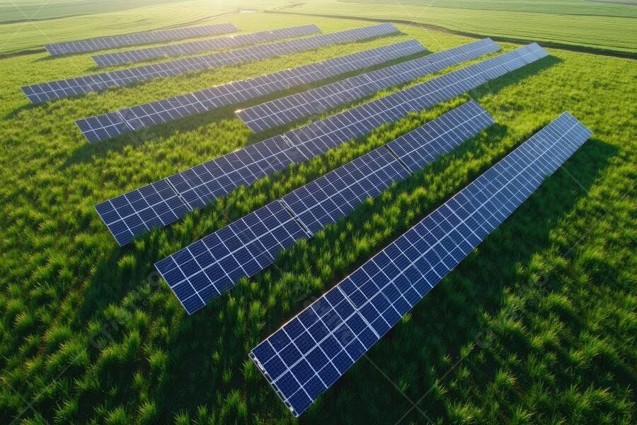 Foto Aérea Painéis Solares Campo Verde Energia Renovável