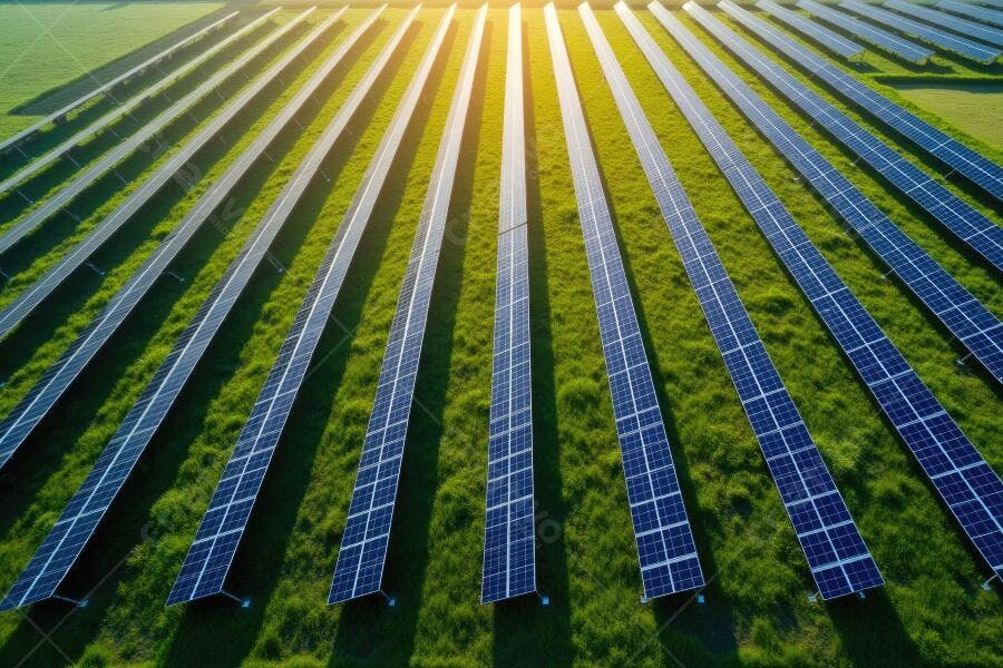 Foto Aérea Painéis Solares Campo Verde Energia Renovável